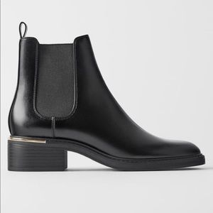 Zara Chelsea Boots with Gold Ankle